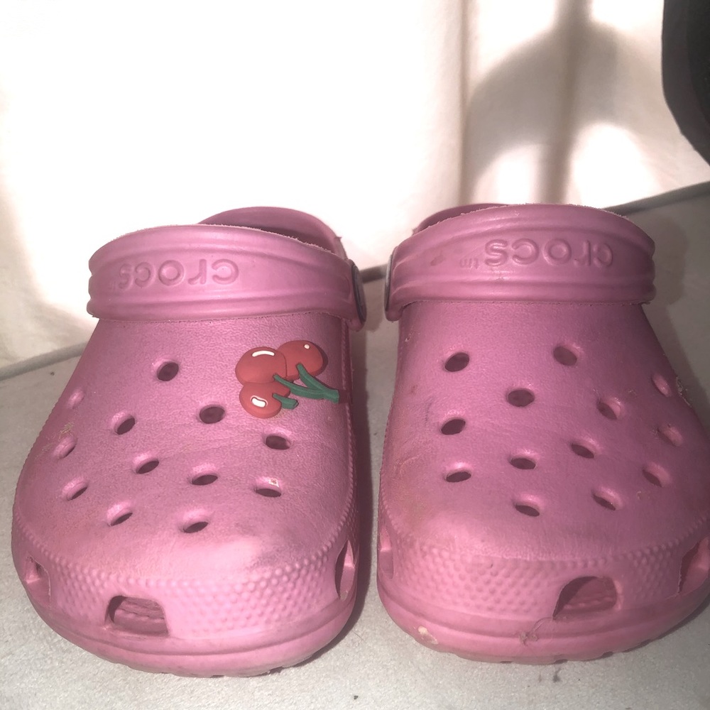 Pink crocs